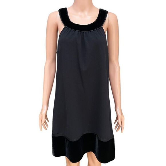 BCBGMaxAzria shift dress with velvet and silk trim and pockets size M - Picture 1 of 8